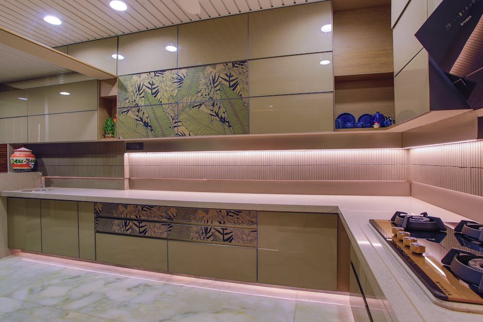 TOp3 kitchen designs - Stylish modern kitchen featuring green cabinets and minimalist design.
